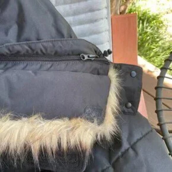 NOIZE Addie Faux Fur-Trim Quilted Parka Black Size S/P | Vegan Winter Coat NWOT - Picture 9 of 15